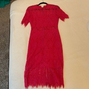 Lulu’s pink lace dress, size small, only worn once